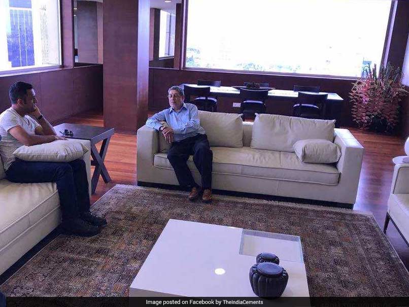 MS Dhoni Visits India Cements Office Post Chennai ODI, Meets Former BCCI President N Srinivasan