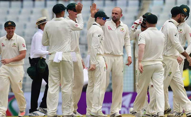 BANvsAUS Test: नाथन लियोन के झटकों के बाद मुशफिकुर रहीम और शब्‍बीर रहमान ने बांग्लादेश को संभाला