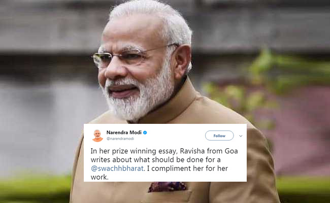 PM Modi Praises Class IX Student From Goa For Essay On 'Swachh Bharat'