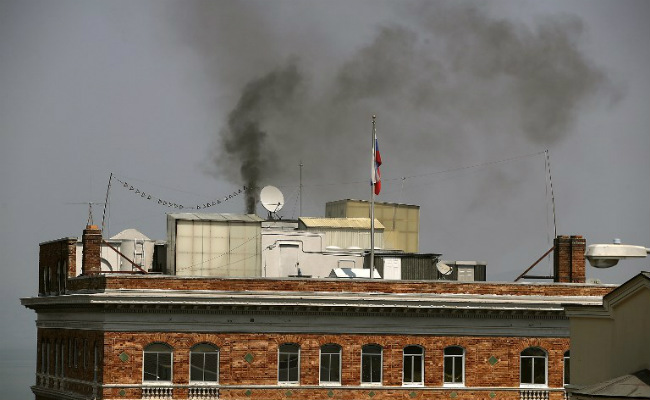 Smoke Wafts Out Of Russian Embassy In San Francisco Hours Before Closure