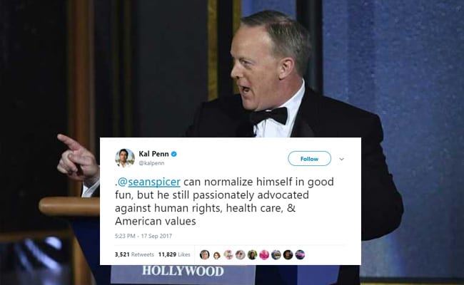 Sean Spicer Crashes The Emmys. On Twitter, Shock And Some Anger