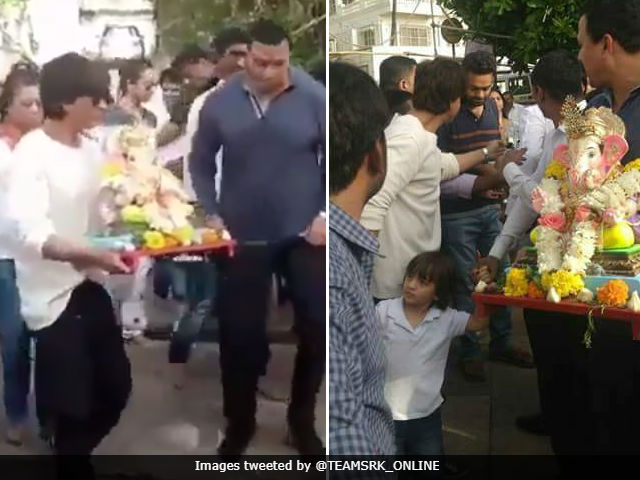 Ganesh Chaturthi 2017: Shah Rukh Khan, Suhana And AbRam Celebrate Ganpati <i>Visarjan</i>