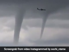 Watch: Incredible Moment Plane Flies Past 3 Tornadoes In Russia