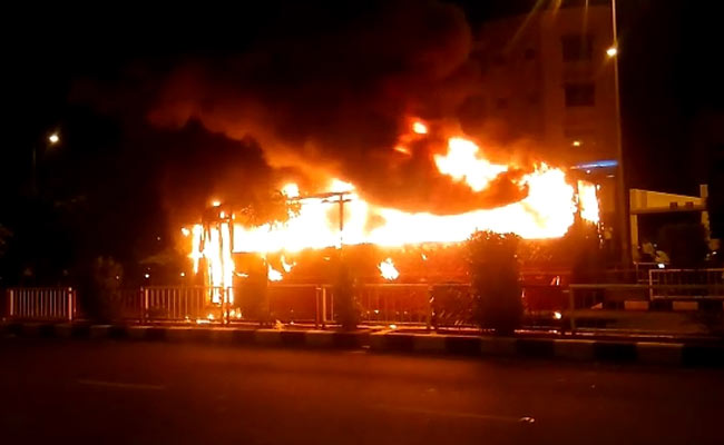2 Buses Torched In Surat After Police Detain Dozen Patidar Protesters