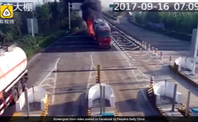 Watch: Burning Truck Drives 3 kms On Highway Before Finding Help