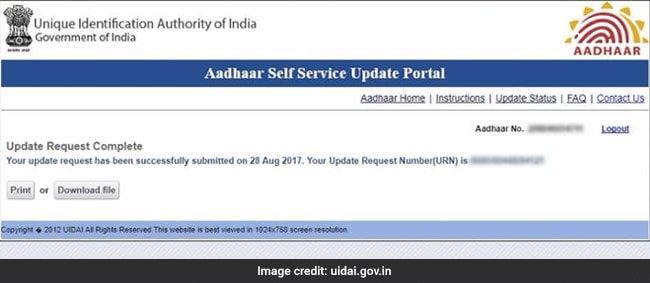 update aadhaar details uidai website