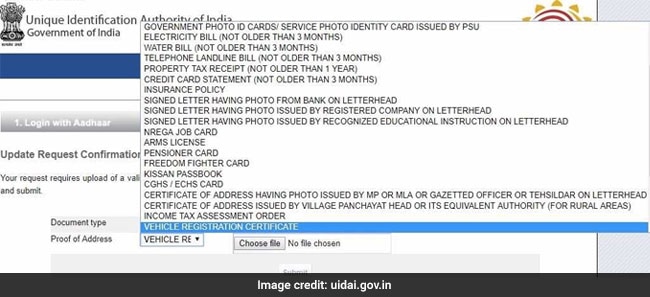 update aadhaar details uidai website