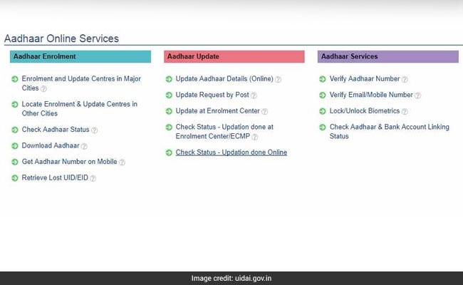 update aadhaar details uidai website