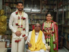 Actor Vikram's Daughter Marries Karunanidhi's Great Grandson. See Pics
