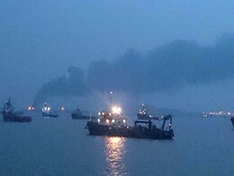 Fire At Oil Depot On Butcher Island Off Mumbai Fire At Oil Depot On Butcher Island Off Mumbai