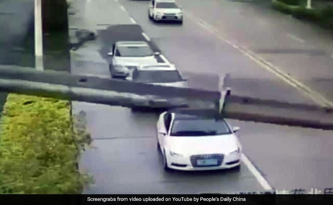 Wrong Place Wrong Time: Crane Crushes Audi. Watch What Happens Next