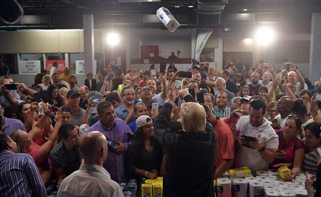 Trump Throws Paper Towels To Hurricane Survivors In Puerto Rico, Angers Twitter