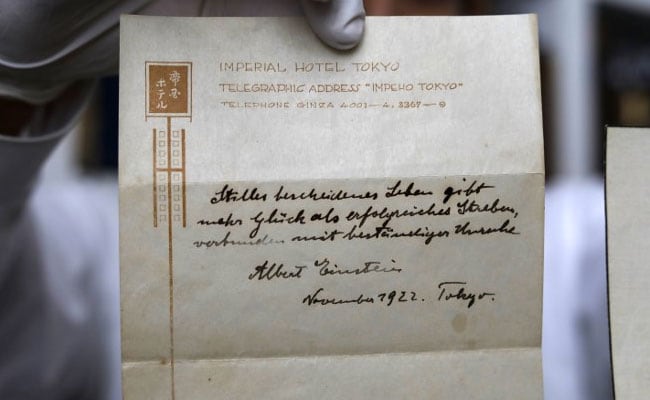 Albert Einstein Note On Happy Living Sells For $1.56 Million: Auction House