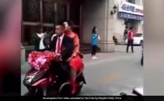 Watch: Food Delivery Man Gets Married On Scooter