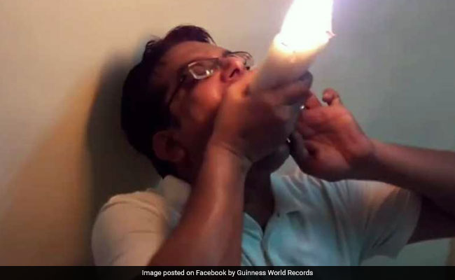 Mumbai Man Sets World Record For Holding Most Lit Candles In Mouth