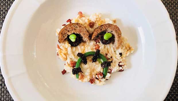 Halloween Chorizo And Goat Cheese Risotto