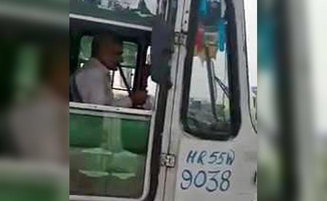 Haryana Roadways Driver Smokes Hookah While Driving, Caught On Camera