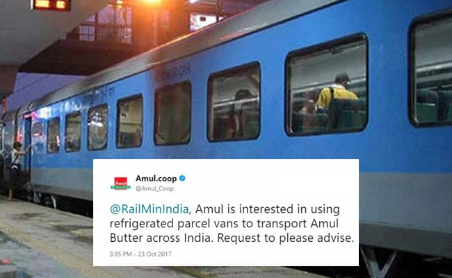 Amul Tweets Business Plan To Rail Ministry. See Their "Utterly, Butterly" Reply