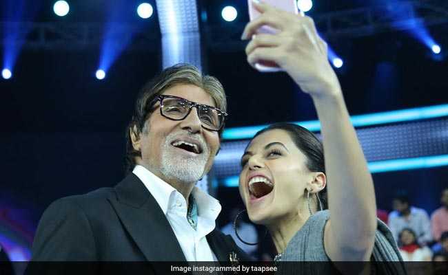 KBC के सेट पर मिले अमिताभ बच्‍चन को सेल्‍फी लेने के क्रेज से बच नहीं पायीं तापसी पन्नू