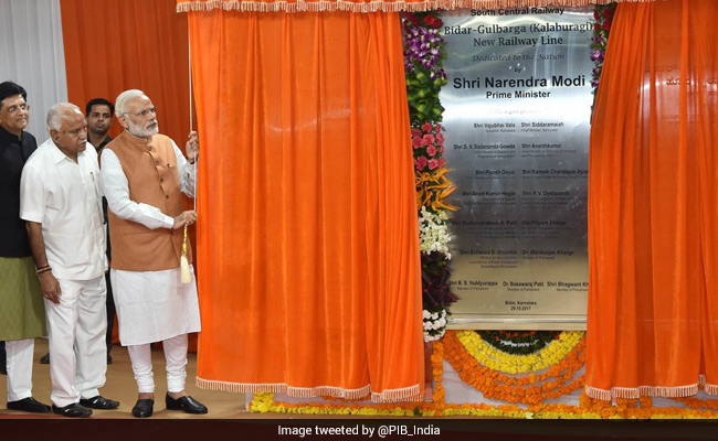 PM Modi Unveils Bidar To Kalaburgi Railway Line