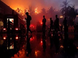 Fire Destroys Landmark Hotel In Myanmar's Largest City, Kills One Fire Destroys Landmark Hotel In Myanmar's Largest City, Kills One