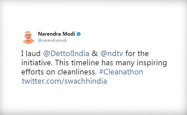 एनडीटीवी-डेटॉल की 'बनेगा स्वच्छ इंडिया' के लिए पीएम नरेंद्र मोदी ने फिर की तारीफ