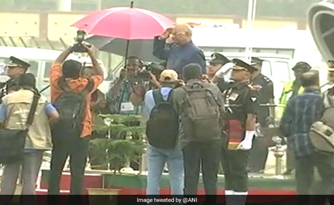 President Ram Nath Kovind Braves Steady Drizzle To Take Salute