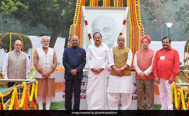 President Ram Nath Kovind And Vice President M Venkaiah Naidu Pay Tributes To Sardar Patel