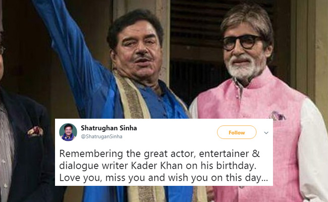 Shatrughan Sinha's Odd Birthday Wish For Kader Khan Gets Hilarious Replies