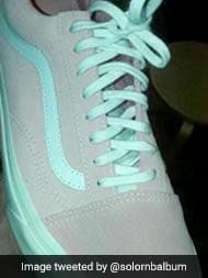 blue gray pink white shoe