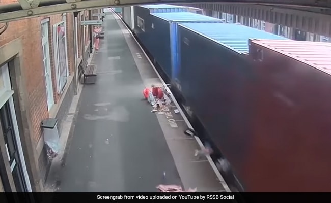 Caught On CCTV: Stroller Struck By Speeding Train