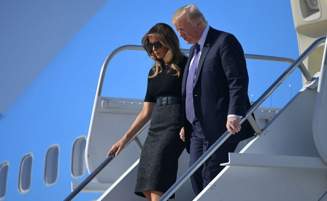 Donald Trump Arrives In Las Vegas As FBI Question Shooter's Girlfriend