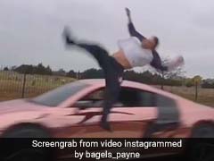 Vlogger's Backflip Stunt On Car Goes Wrong. He Gets Back Up In Seconds