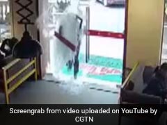 Man Walks Into A Restaurant, Ends Up Smashing Glass Door To Pieces. Watch