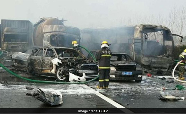 Dramatic Video Shows Aftermath Of 30-Vehicle Pile-Up In China