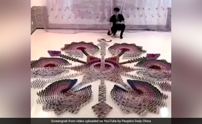Watch: Artist Creates Stunning Domino Effect With Playing Cards