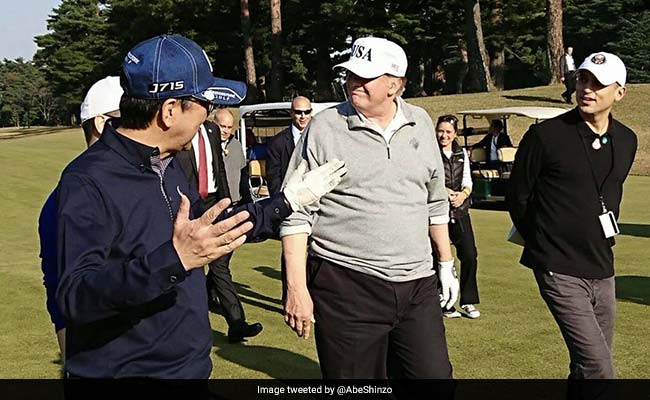 Shinzo Abe Duels With 'Long Hitter' Donald Trump On Golf Course