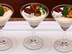 Fresh Water Chestnut Panacotta With Pecan Nut And Honeycomb