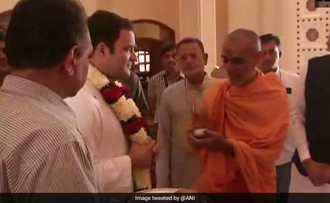 Rahul Gandhi Begins Tour Of North Gujarat With Visit To Akshardham Temple