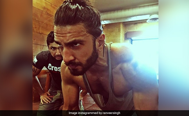 ranveer working out at the gym