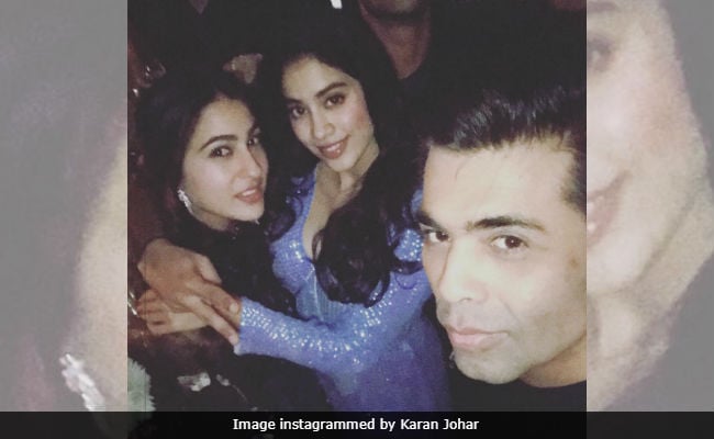 Sara Ali Khan And Jhanvi Kapoor Strike A Perfect Pose With Karan Johar