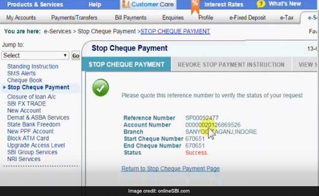 How To Stop Payment Of State Bank Of India Sbi Cheques Revoke