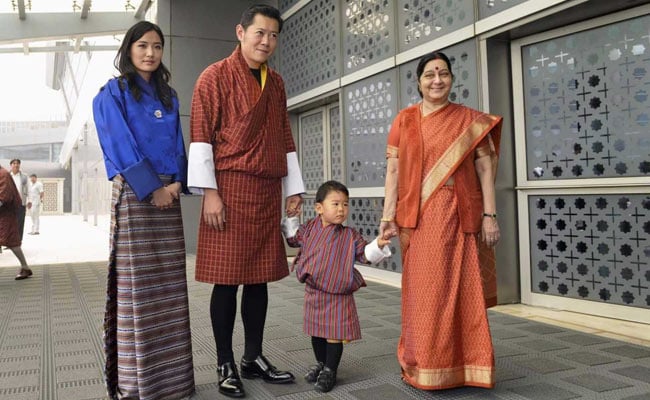 Sushma Swaraj Calls On Bhutanese King Jigme Khesar Namgyel Wangchuck