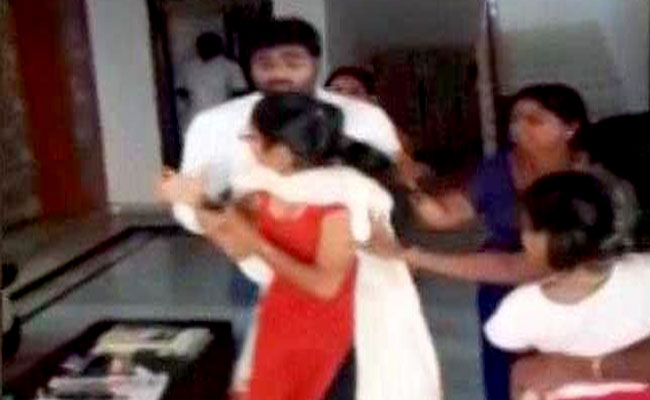 Telangana Youth Leader Beats Up Wife, Caught On Camera