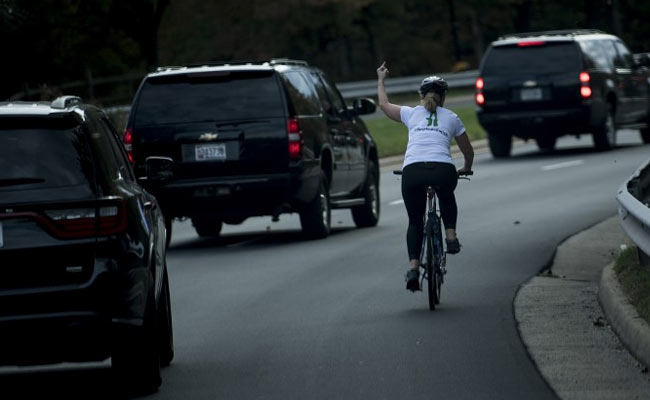 Cyclist Who Gave President Trump The Finger Loses Her Job: Report