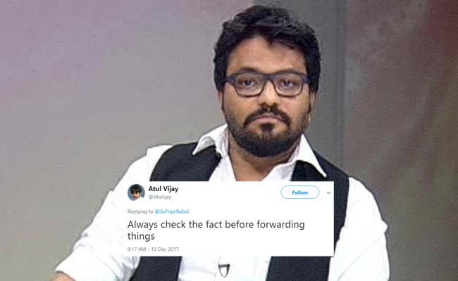 'April Fooled In December' Babul Supriyo Falls For WhatsApp Forward