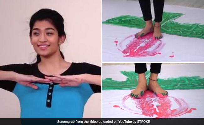 Hyderabad Girl Makes World's Largest Painting By Feet