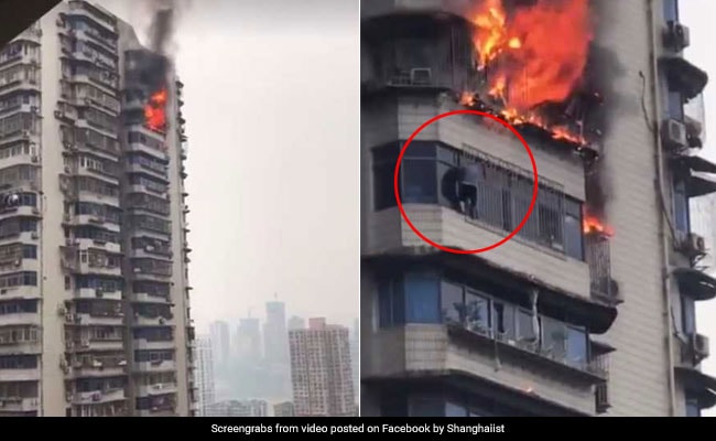 Man Hangs From 23-Storey Building To Escape Fire. Caught On Camera