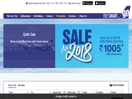 GoAir Sale To 2018 Offer: Fares Start From Rs 1,005 GoAir Sale To 2018 Offer: Fares Start From Rs 1,005