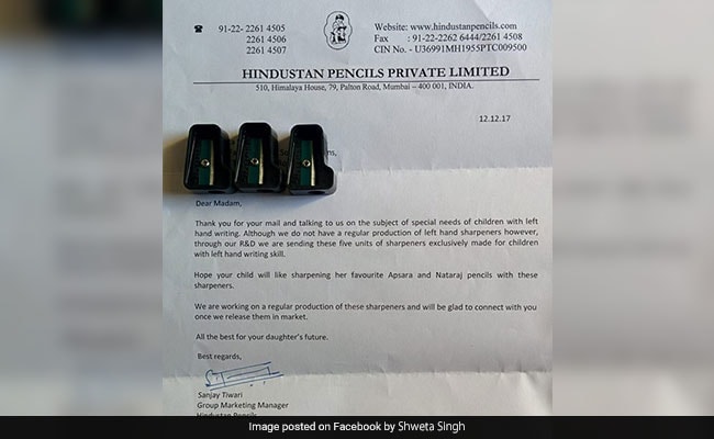 Company Sends Left-Handed Mumbai Girl Customised Sharpeners, Wins Hearts